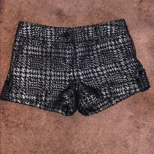 Black and silver houndstooth dress shorts